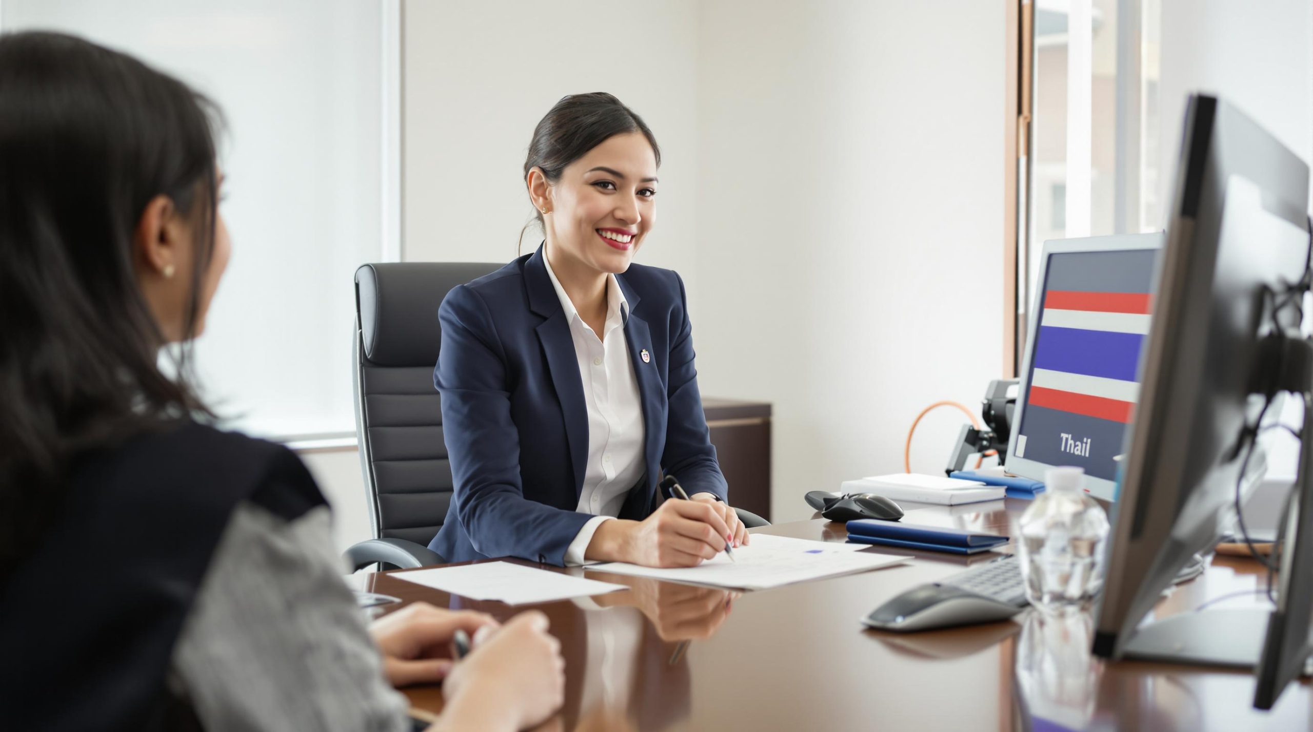 Agent consulaire avec un couple