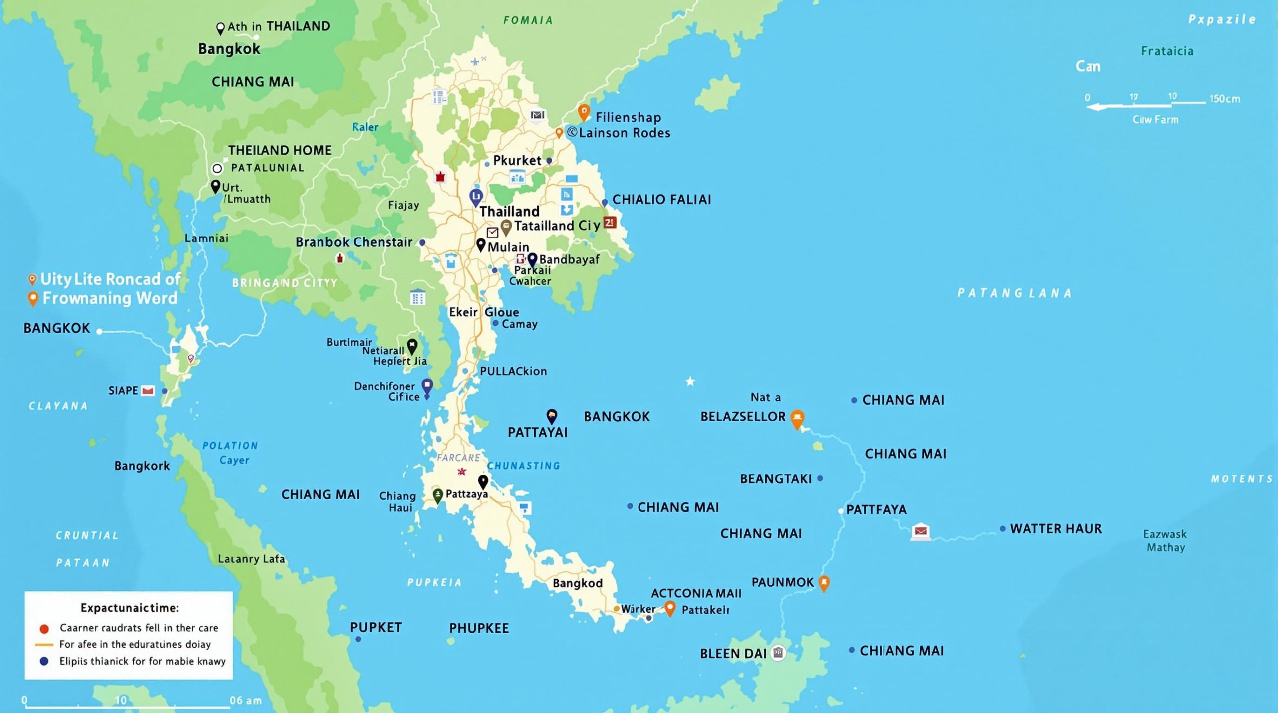 Carte de la Thaïlande pour le travail
