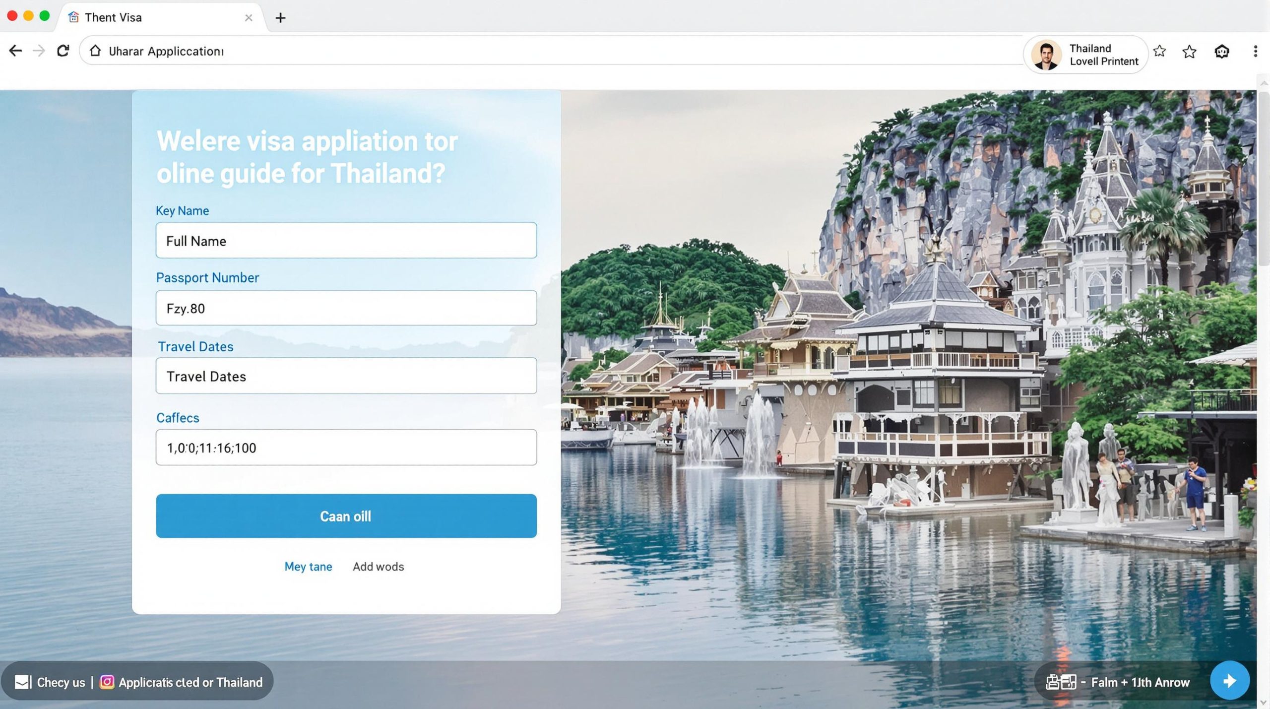 Formulaire de demande de visa en ligne Thaïlande