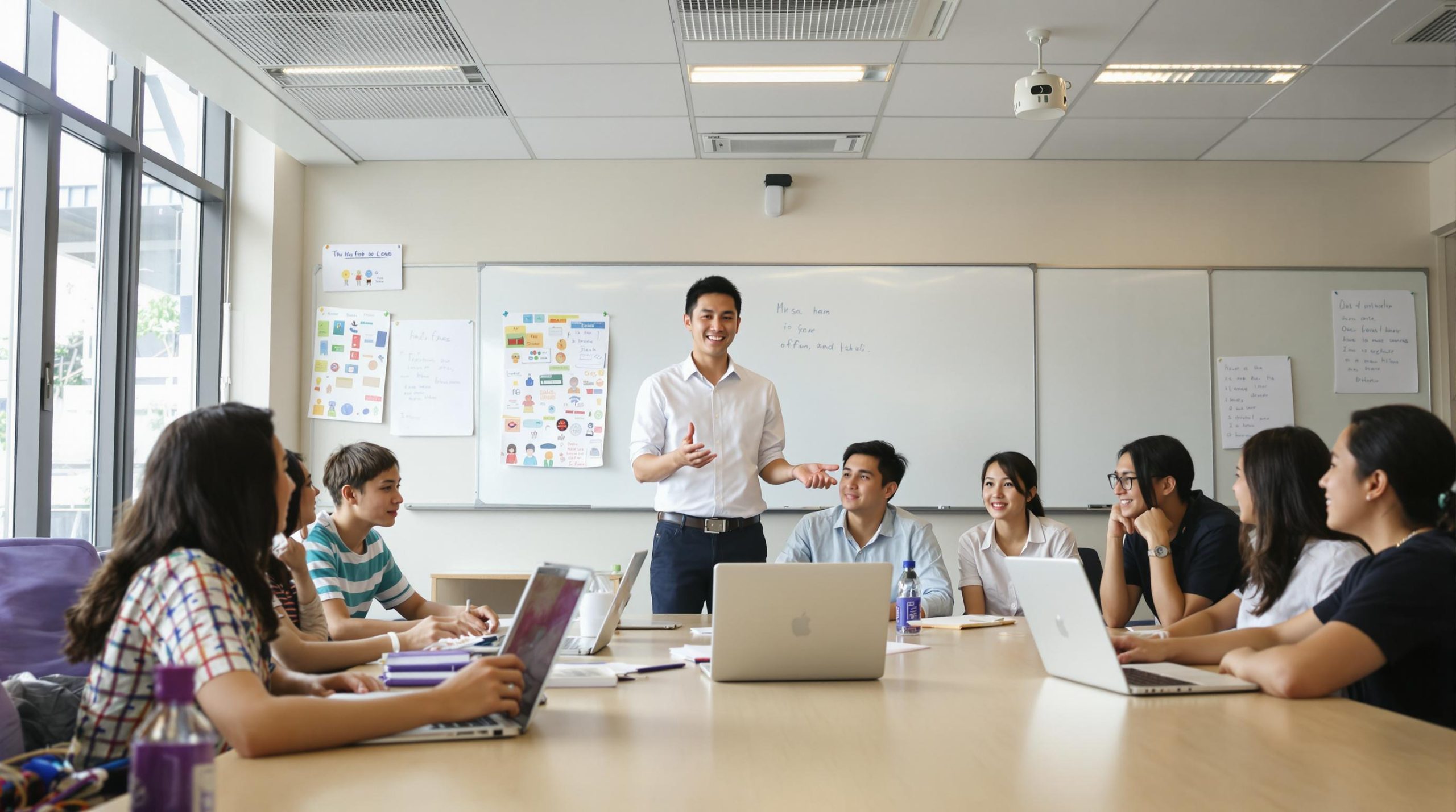 Salle de classe en Thaïlande avec étudiants internationaux