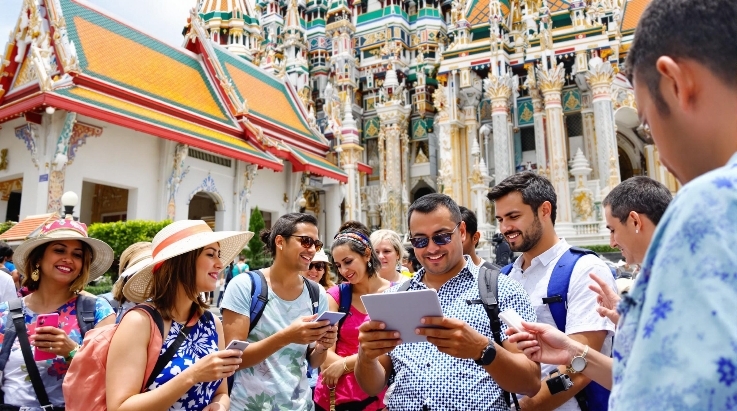 Touristes avec documents de voyage en Thaïlande