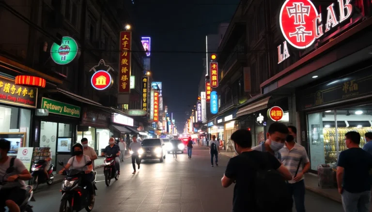 Chinatown à Bangkok la nuit Photo de nuit du quartier Chinatwon à Bangkok