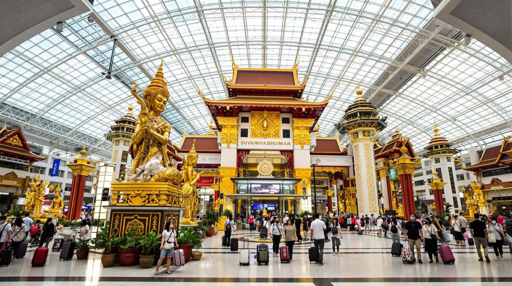 Intérieur de l’aéroport Suvarnabhumi à Bangkok