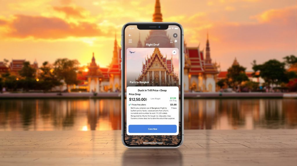 Notification d’alerte de prix vol Bangkok