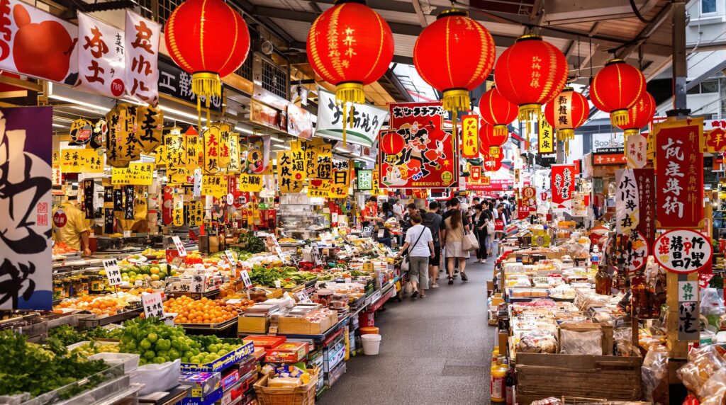 Marché local japonais
