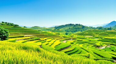 Paysage de rizières au Vietnam