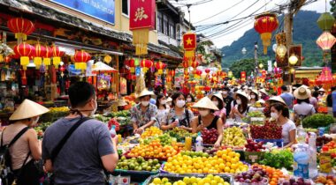Voyageurs au Vietnam prenant des précautions de santé