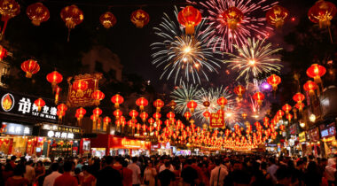 Célébration du Nouvel An au Vietnam avec lanternes