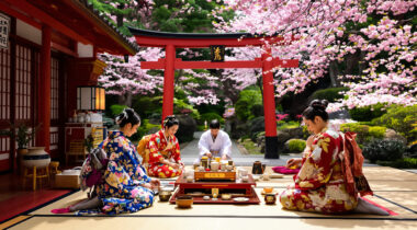 Cérémonie de tradition japonaise