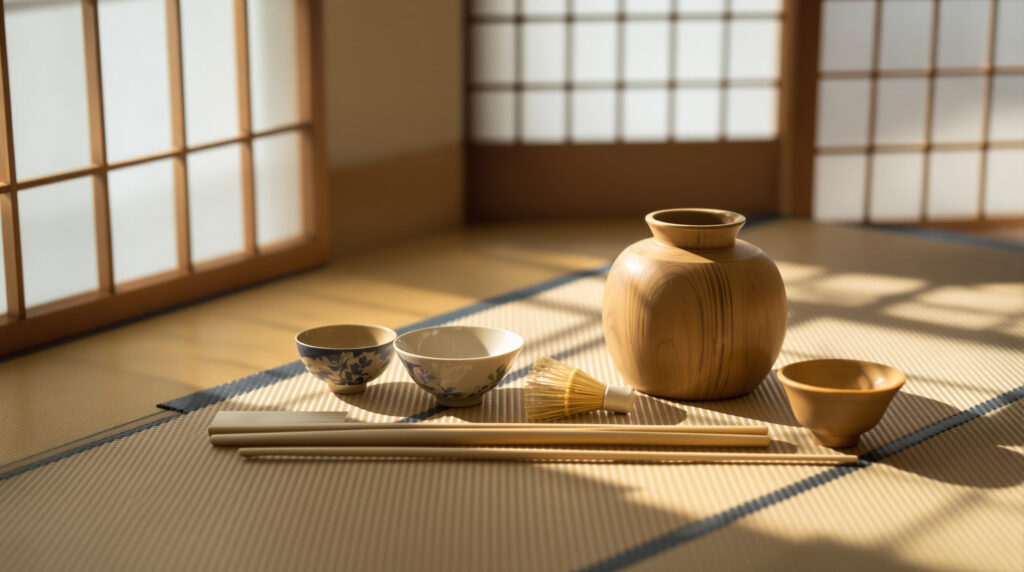 Ustensiles de la cérémonie du thé japonaise